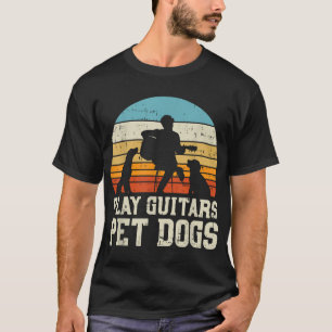 Camiseta Reproducir Guitars Mascota Perro Retro Música Guit