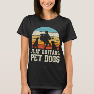 Camiseta Reproducir Guitars Mascota Perro Retro Música Guit