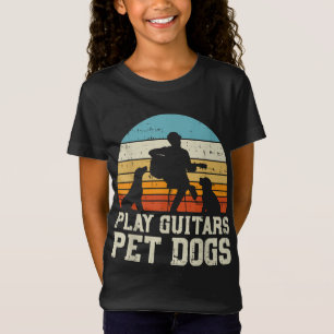 Camiseta Reproducir Guitars Mascota Perro Retro Música Guit