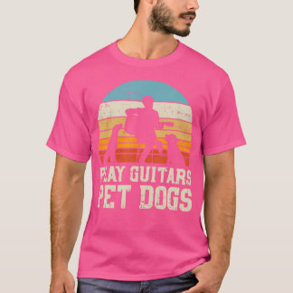 Camiseta Reproducir Guitars Mascota Perro Retro Música Guit