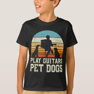 Camiseta Reproducir Guitars Mascota Perro Retro Música Guit