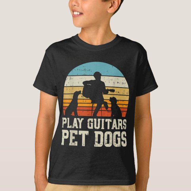 Camiseta Reproducir Guitars Mascota Perro Retro Música Guit (Anverso)
