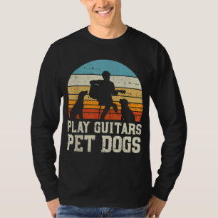 Camiseta Reproducir Guitars Mascota Perro Retro Música Guit