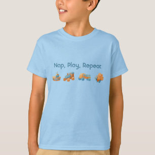 Camiseta Reproducir Nap Repetir la cita del niño divertido