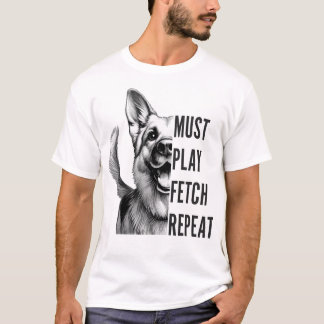 Camiseta Reproducir Repetición De La Obra - Diseño De Perro