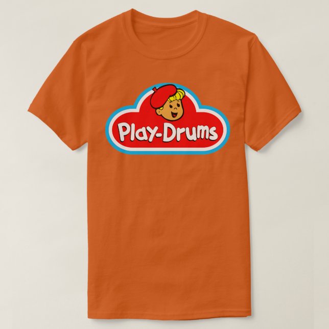Camiseta Reproducir tambores Diseño estilo PlayDoh Largo Ma (Diseño del anverso)