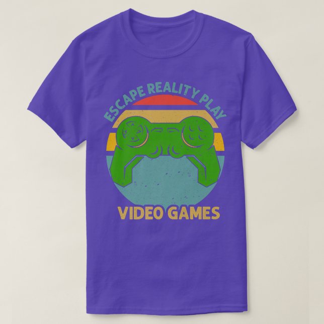 Camiseta Reproducir video juegos Gamer Controller Retro Sun (Diseño del anverso)