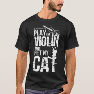 Camiseta Reproducir violín y mascota a mi gato