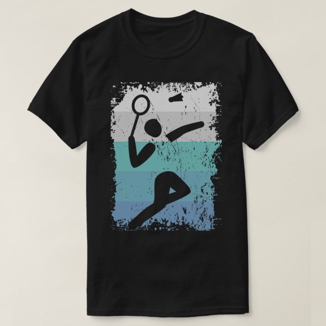 Camiseta Reproductor de Badminton Retro 2 (Diseño del anverso)