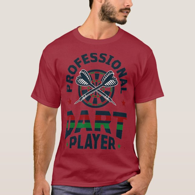 Camiseta Reproductor de Dart profesional - tablero - Dardos (Anverso)