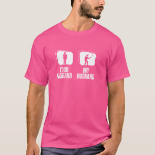 Camiseta Reproductor de disco de golf tu esposo mi esposa m