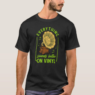 Camiseta Reproductor de disco de música de vinilo estéreo A