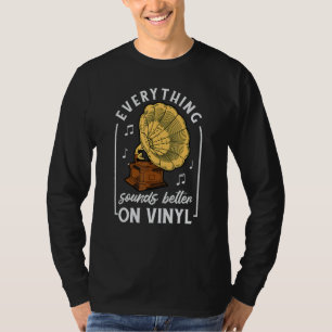 Camiseta Reproductor de discos de vinilo estéreo para músic