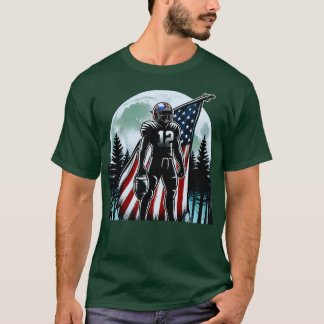 Camiseta Reproductor de la luna llena de la bandera estadou