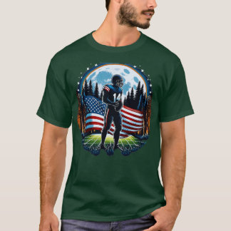 Camiseta Reproductor de la luna llena de la bandera estadou