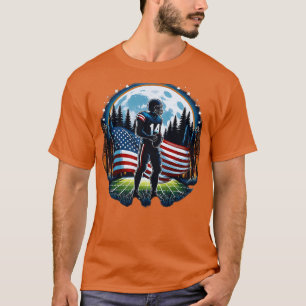 Camiseta Reproductor de la luna llena de la bandera estadou
