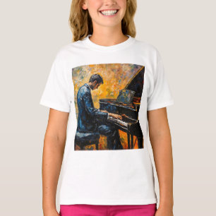 Camiseta Reproductor de piano - Pintura de aceite