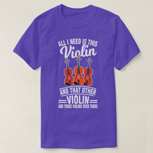 Camiseta Reproductor de violín de violín 5 (Diseño del anverso)