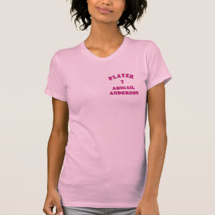 Camiseta Reproductor rosa con nombre y número