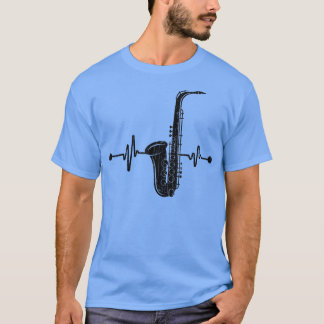 Camiseta Reproductor saxofónico Heartbeat Graciosa Música J
