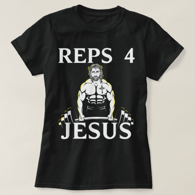 Camiseta Reps For Jesus - Funny Weightlifting Tshirt for Ch (Diseño del anverso)
