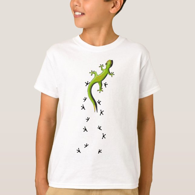 Camiseta Reptil De Lizard Cuto Con Pistas De Gecko En Escal (Anverso)