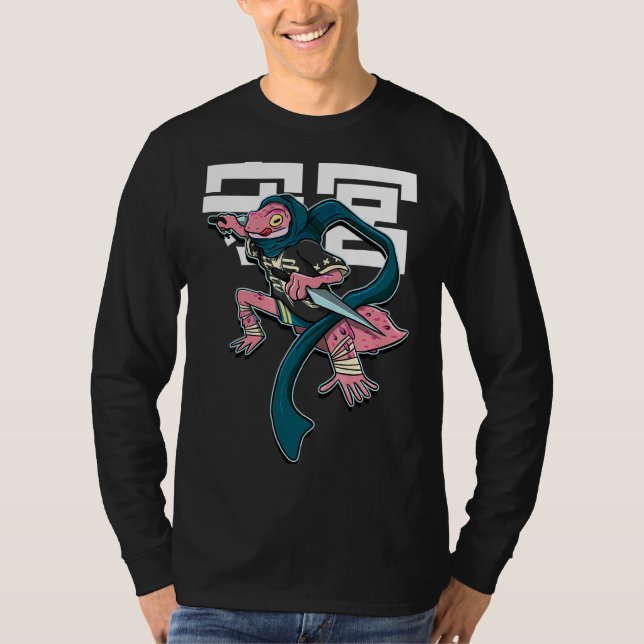 Camiseta Reptil del Leopardo Gecko Lizard de Samurai Modern (Anverso)