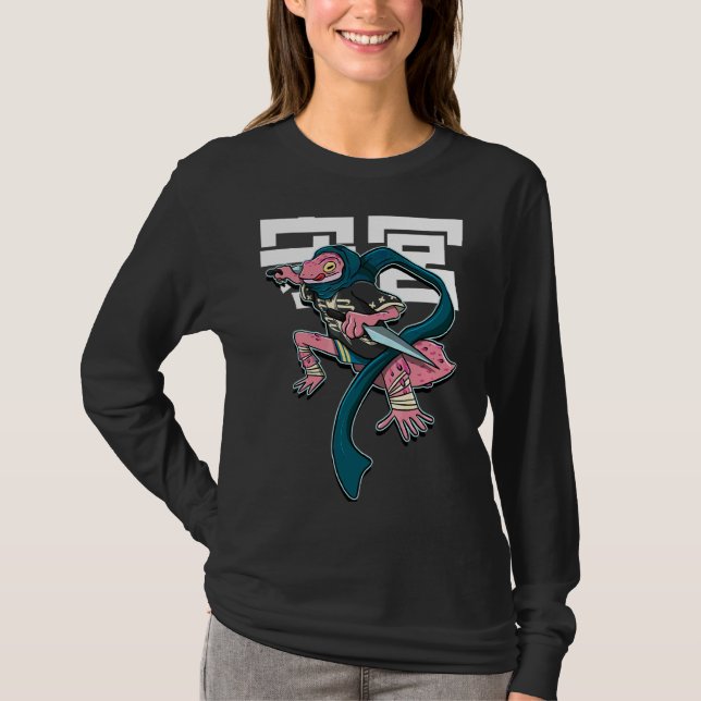 Camiseta Reptil del Leopardo Gecko Lizard de Samurai Modern (Anverso)