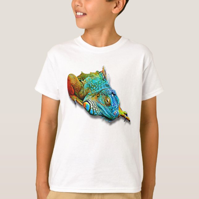 Camiseta Reptil lindo colorido fresco del lagarto (Anverso)