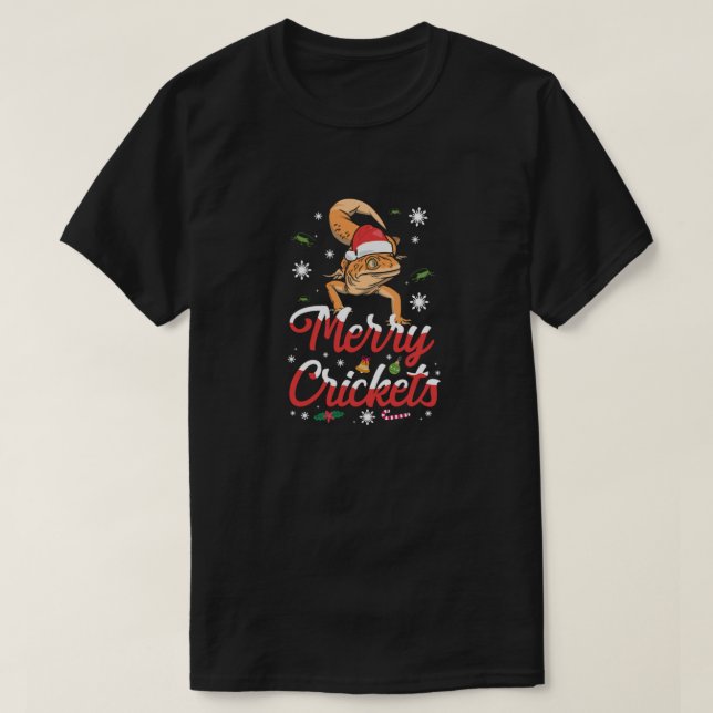 Camiseta Reptile Crickets Lizard Gecko Navidades feos (Diseño del anverso)