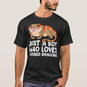 Camiseta Reptile Dragón con barba sólo un chico que ama el