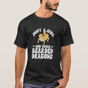 Camiseta Reptile Lizard Chica de dragón con barba que ama l