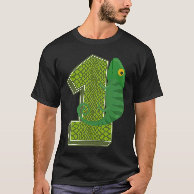 Camiseta Reptiles 1er cumpleaños Chameleon Reptile Propieta (Anverso)