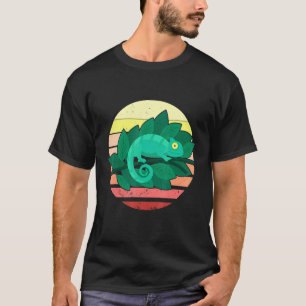 Camiseta Reptiles Chameleon Lizard Retro Sunset
