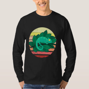 Camiseta Reptiles Chameleon Lizard Retro Sunset
