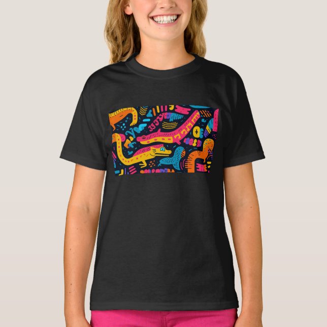 Camiseta Reptiles en colores vivos (Anverso)
