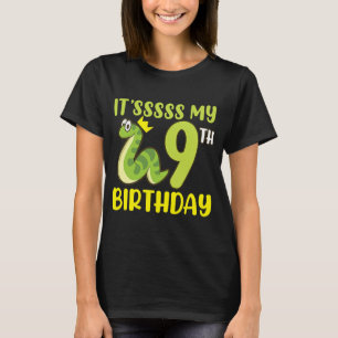 Camiseta Reptiles Es su cumpleaños número 9 Serpientes Gráf