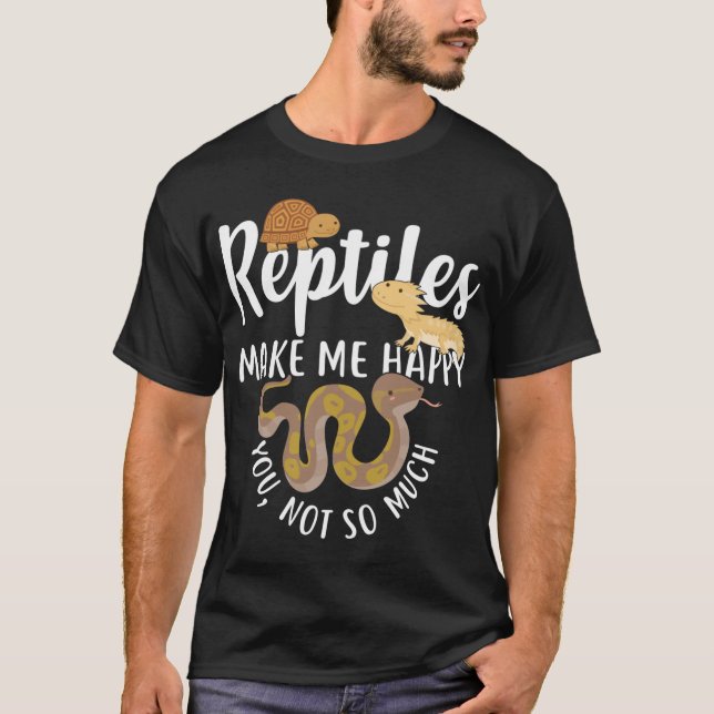Camiseta Reptiles Make Me Happy funny (Anverso)