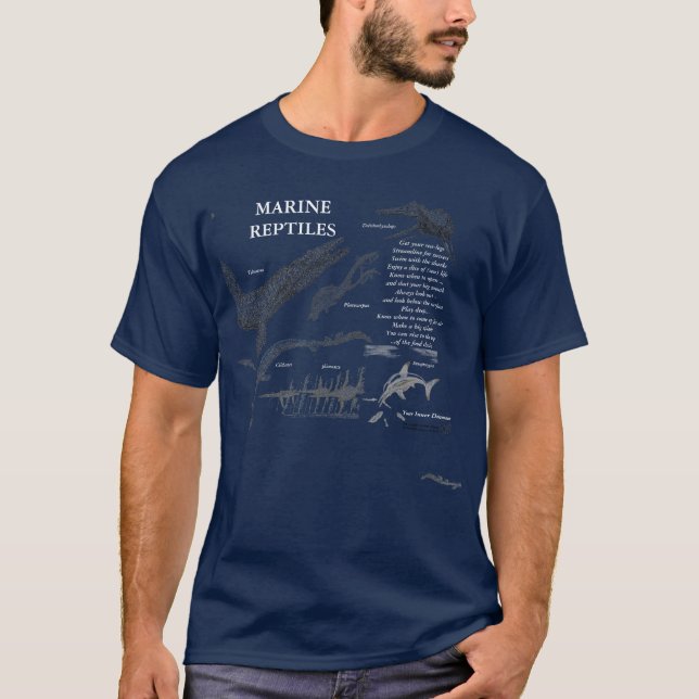 Camiseta Reptiles marinos su marina de guerra interna de la (Anverso)