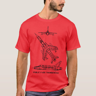 Camiseta Republic F105 Thunderchief American Plane Blueprin