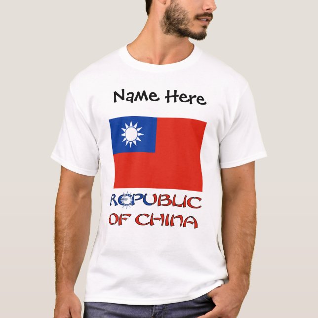 Camiseta Republic of China Taiwanese Flag with Your Name (Anverso)