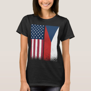 Camiseta República Checa Estadounidense Banderas Orgullosas