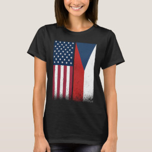 Camiseta República Checa Estadounidense Banderas Orgullosas