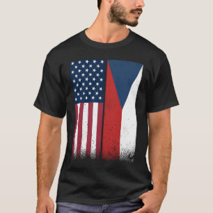 Camiseta República Checa Estadounidense Banderas Orgullosas