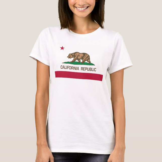 Camiseta República de California (bandera estatal) con oso (Anverso)