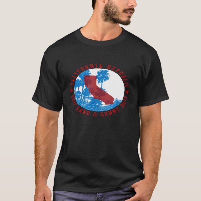 CAMISETA REPÚBLICA DE CALIFORNIA T SHIRT SURF ARENA Y SOL D (Anverso)