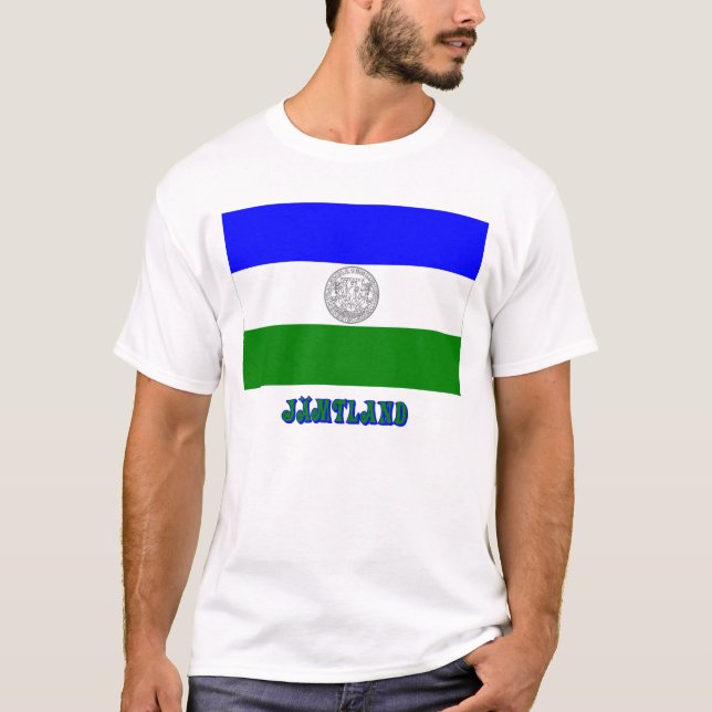 Camiseta República de la bandera de Jämtland con el nombre (Anverso)