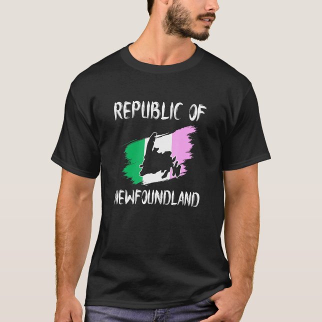 Camiseta República De Terranova Con Isla De Bandera (Anverso)