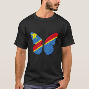 Camiseta República Democrática Del Congo Bandera Mariposa C
