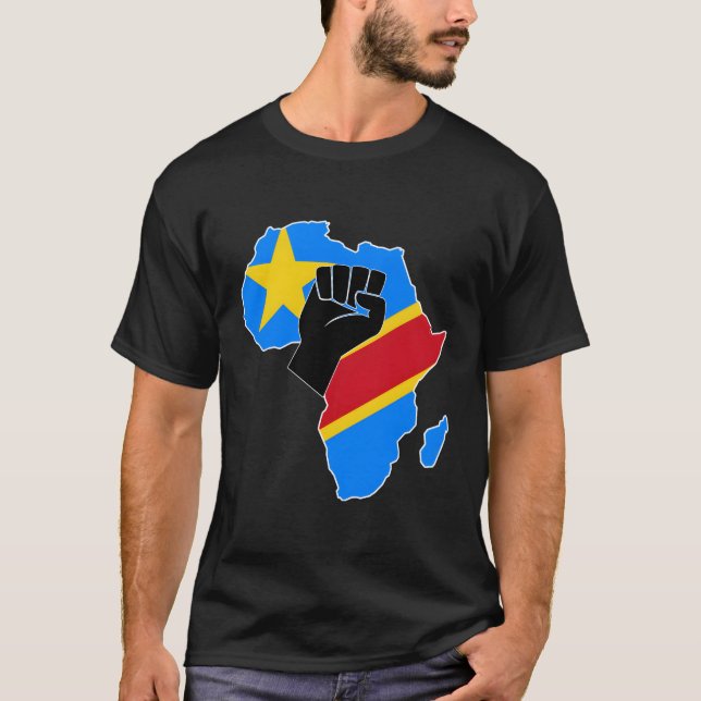 Camiseta República Democrática Del Congo Rdc Bandera Orgull (Anverso)